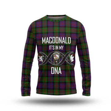 MacDonald (McDonald) Tartan Long Sleeve T-Shirt with Family Crest DNA In Me Style Unisex - Tartanvibesclothing Shop