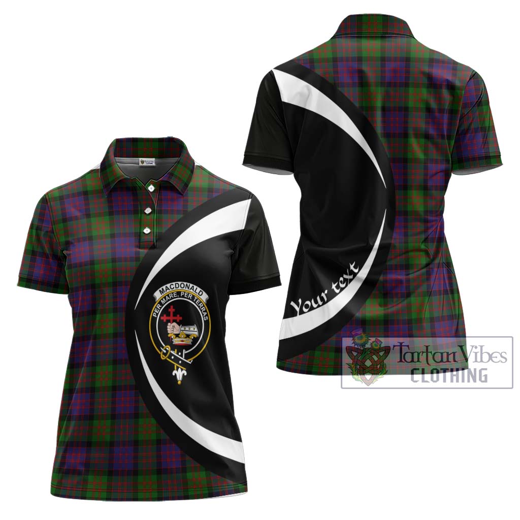 MacDonald (McDonald) Tartan Women's Polo Shirt with Family Crest Circle Style Women - Tartan Vibes Clothing