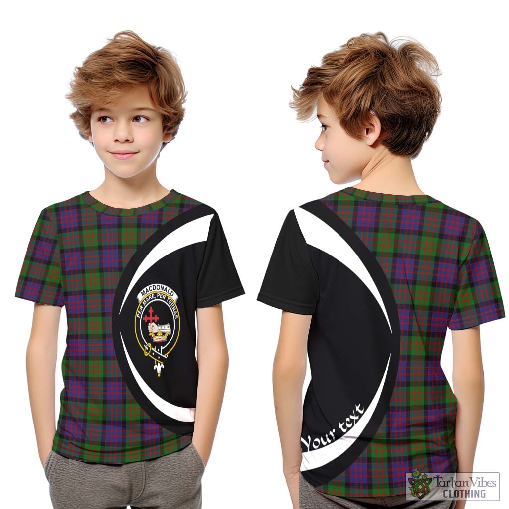MacDonald (McDonald) Tartan Kid T-Shirt with Family Crest Circle Style Youth XL Size14 - Tartan Vibes Clothing