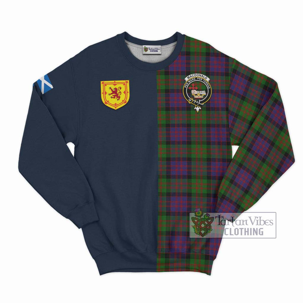 Tartan Vibes Clothing MacDonald Tartan Sweatshirt with Scottish Lion Royal Arm Half Style
