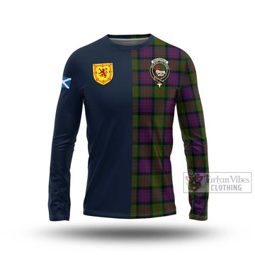 Tartan Vibes Clothing MacDonald Tartan Long Sleeve T-Shirt with Scottish Lion Royal Arm Half Style