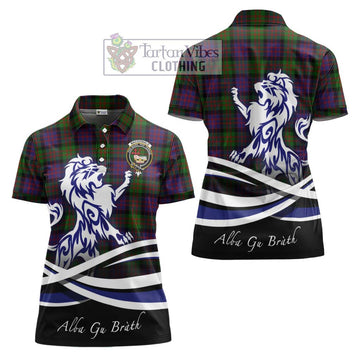 MacDonald (McDonald) Tartan Women's Polo Shirt with Alba Gu Brath Regal Lion Emblem Women - Tartanvibesclothing Shop