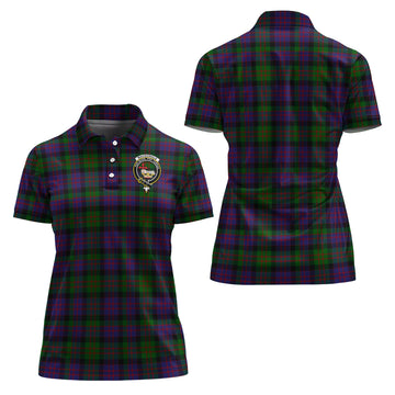 MacDonald Tartan Polo Shirt with Family Crest For Women