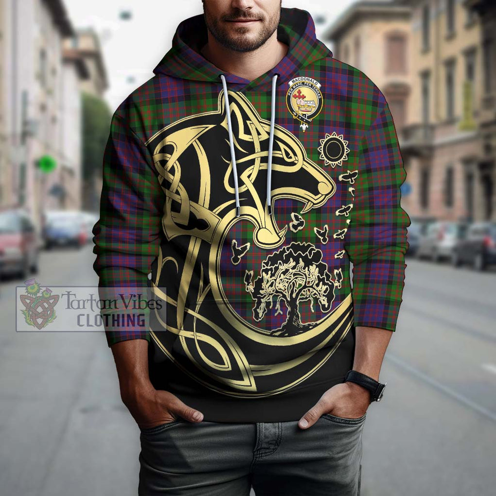 MacDonald (McDonald) Tartan Hoodie with Family Crest Celtic Wolf Style Zip Hoodie - Tartan Vibes Clothing
