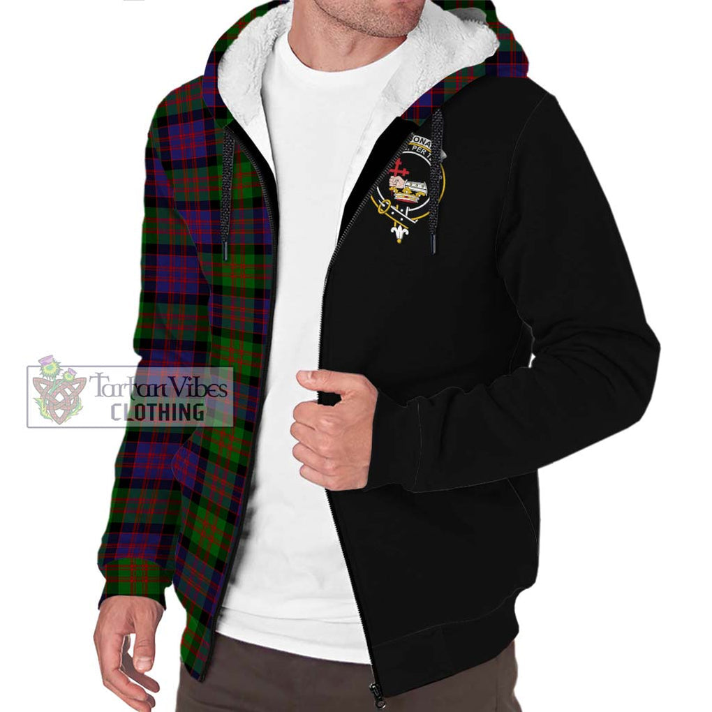 MacDonald (McDonald) Tartan Sherpa Hoodie with Family Crest and Half Of Me Style Unisex S - Tartanvibesclothing Shop