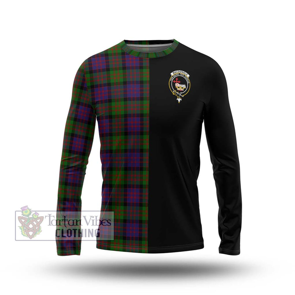 MacDonald (McDonald) Tartan Long Sleeve T-Shirt with Family Crest and Half Of Me Style Unisex - Tartanvibesclothing Shop