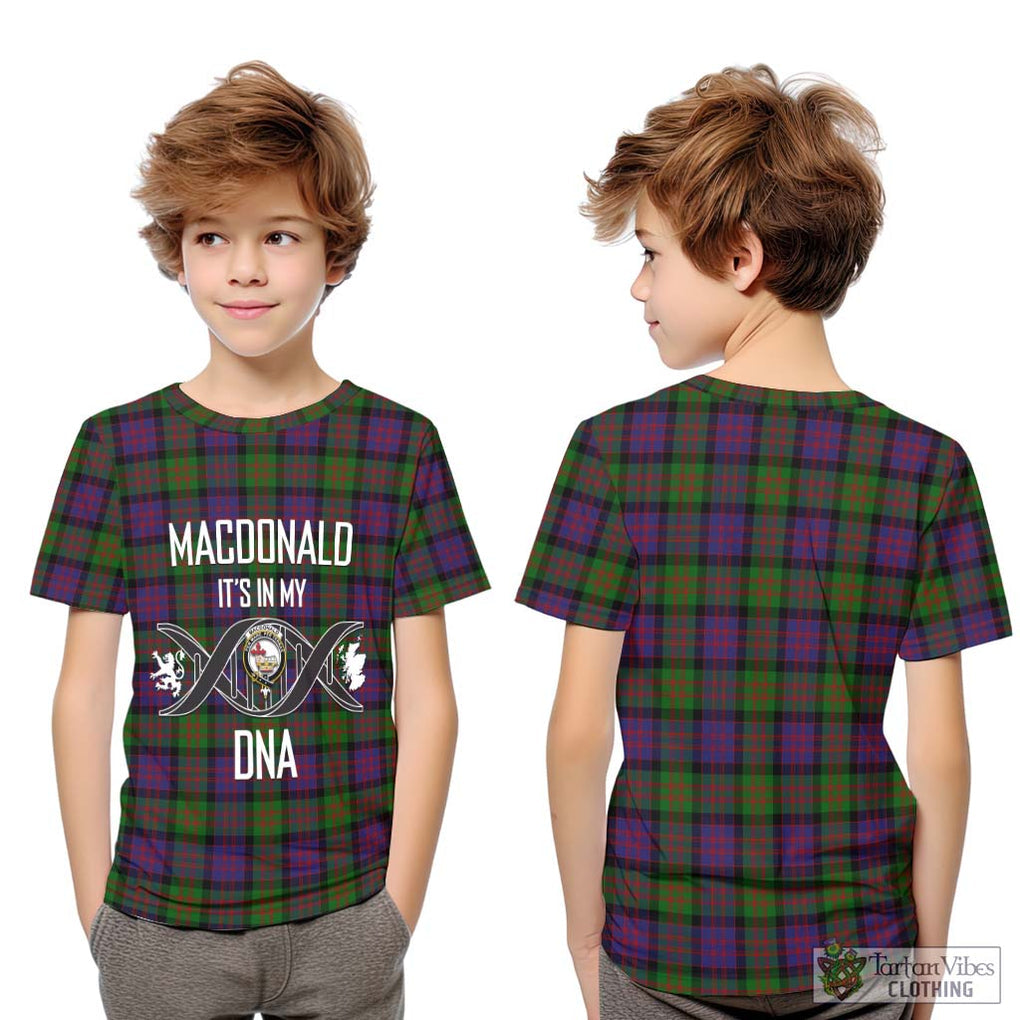 MacDonald (McDonald) Tartan Kid T-Shirt with Family Crest DNA In Me Style Youth XL Size14 - Tartanvibesclothing Shop