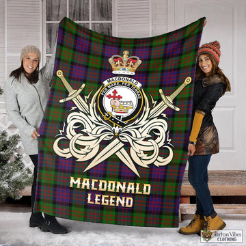 MacDonald Tartan Blanket with Clan Crest and the Golden Sword of Courageous Legacy