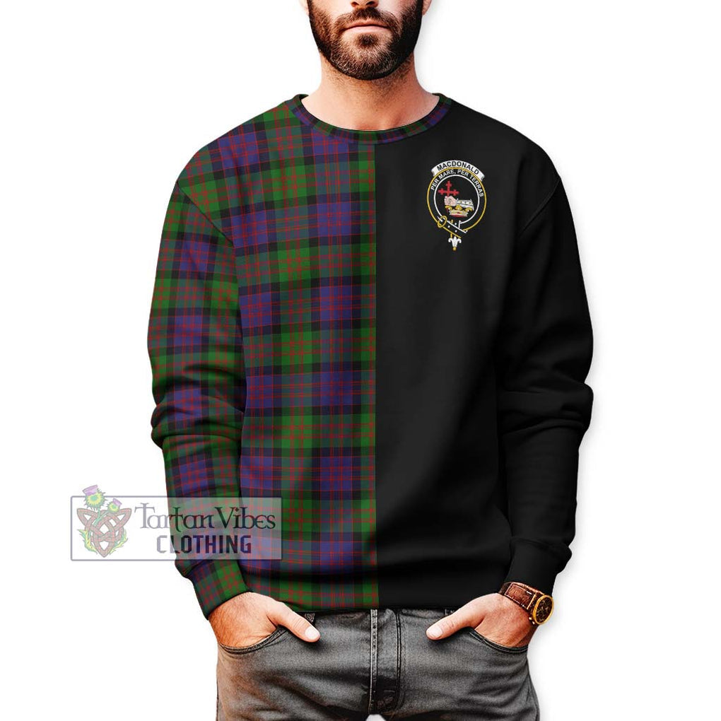 MacDonald (McDonald) Tartan Sweatshirt with Family Crest and Half Of Me Style Unisex - Tartanvibesclothing Shop