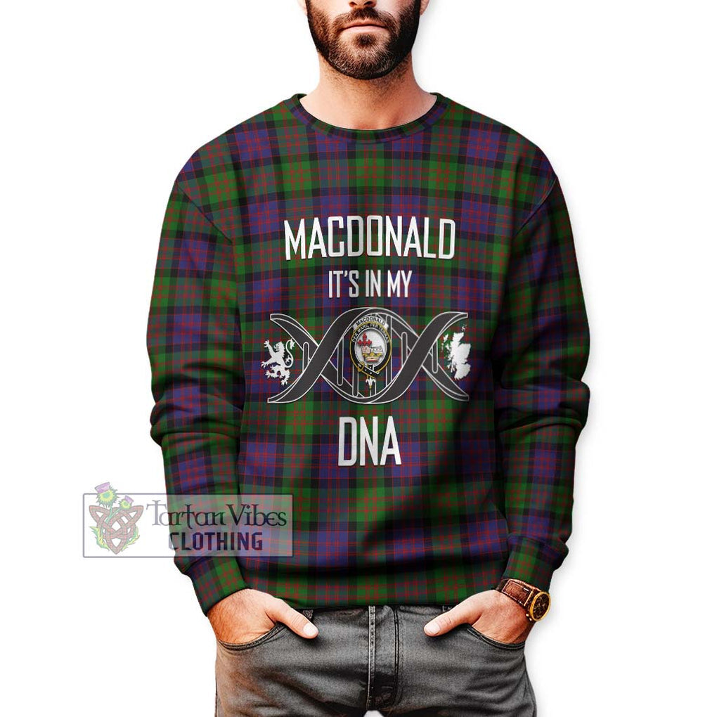 MacDonald (McDonald) Tartan Sweatshirt with Family Crest DNA In Me Style Unisex - Tartanvibesclothing Shop