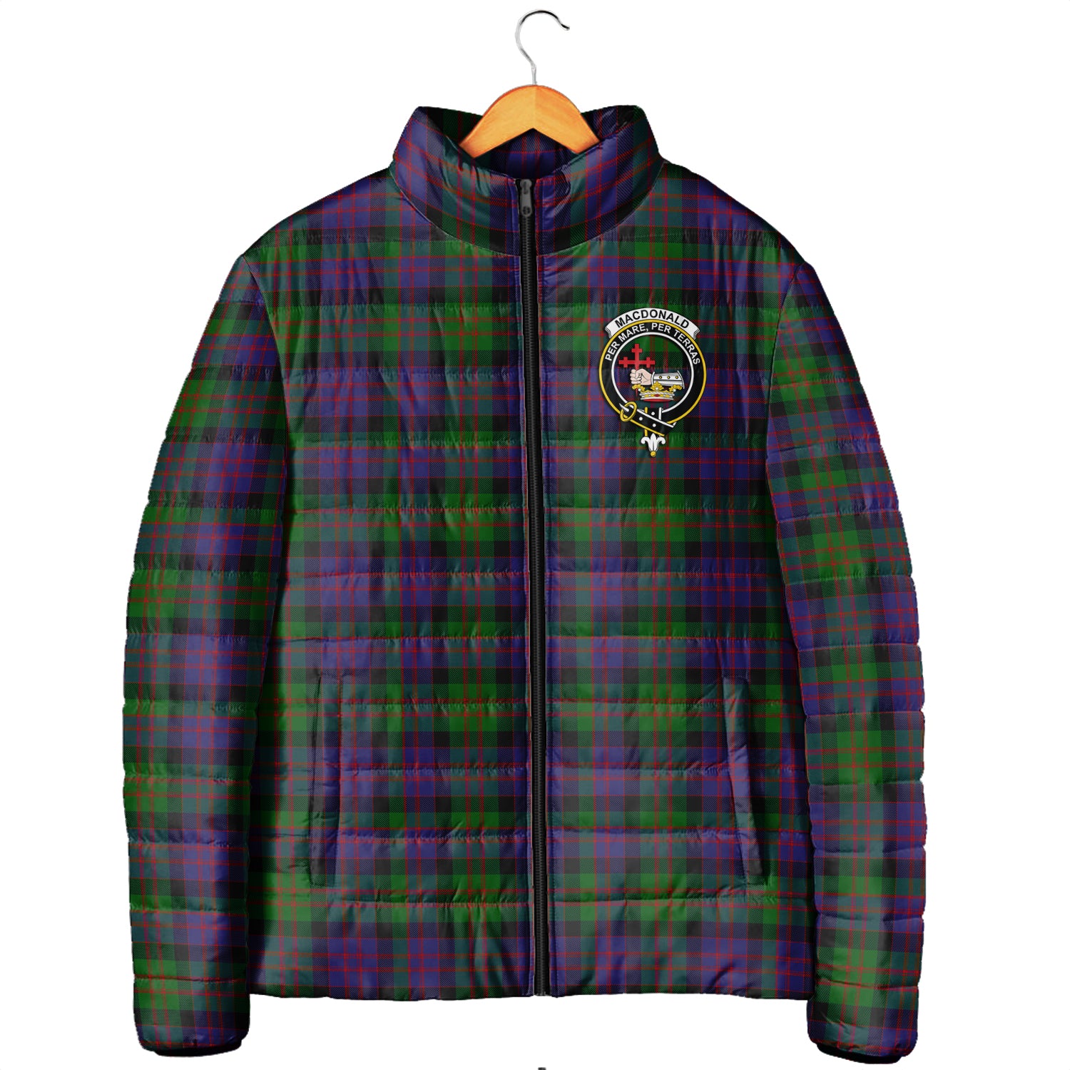 MacDonald (McDonald) Tartan Padded Jacket with Family Crest Men's Padded Jacket - Tartan Vibes Clothing