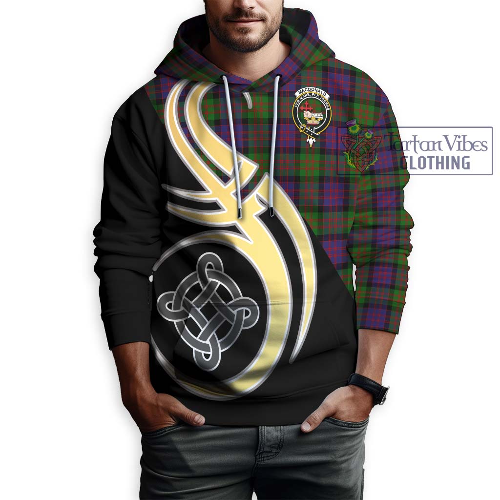 MacDonald (McDonald) Tartan Hoodie with Family Crest and Celtic Symbol Style Zip Hoodie - Tartan Vibes Clothing