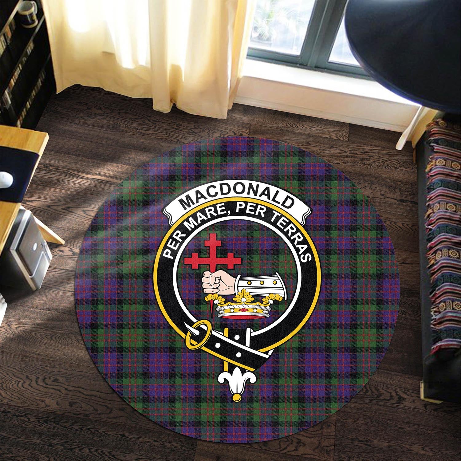 MacDougall Ancient Tartan Crest Round Rug main image 1