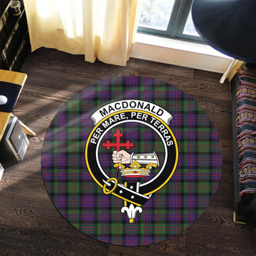 MacDonald (McDonald) Tartan Round Rug with Family Crest