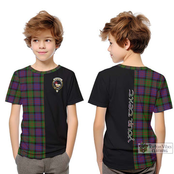 MacDonald (McDonald) Tartan Kid T-Shirt with Family Crest and Half Of Me Style Youth XL Size14 - Tartanvibesclothing Shop