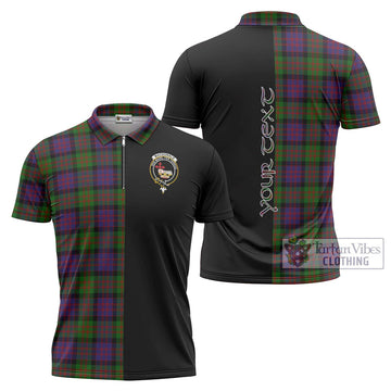 MacDonald (McDonald) Tartan Zipper Polo Shirt with Family Crest and Half Of Me Style Unisex - Tartanvibesclothing Shop