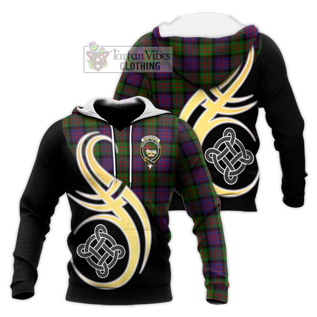 MacDonald (McDonald) Tartan Knitted Hoodie with Family Crest and Celtic Symbol Style Unisex Knitted Pullover Hoodie - Tartan Vibes Clothing