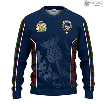 MacDonald Tartan Knitted Sweatshirt with Family Crest and Scottish Thistle Vibes Sport Style