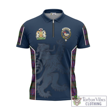 MacDonald (McDonald) Tartan Zipper Polo Shirt with Family Crest and Lion Rampant Vibes Sport Style