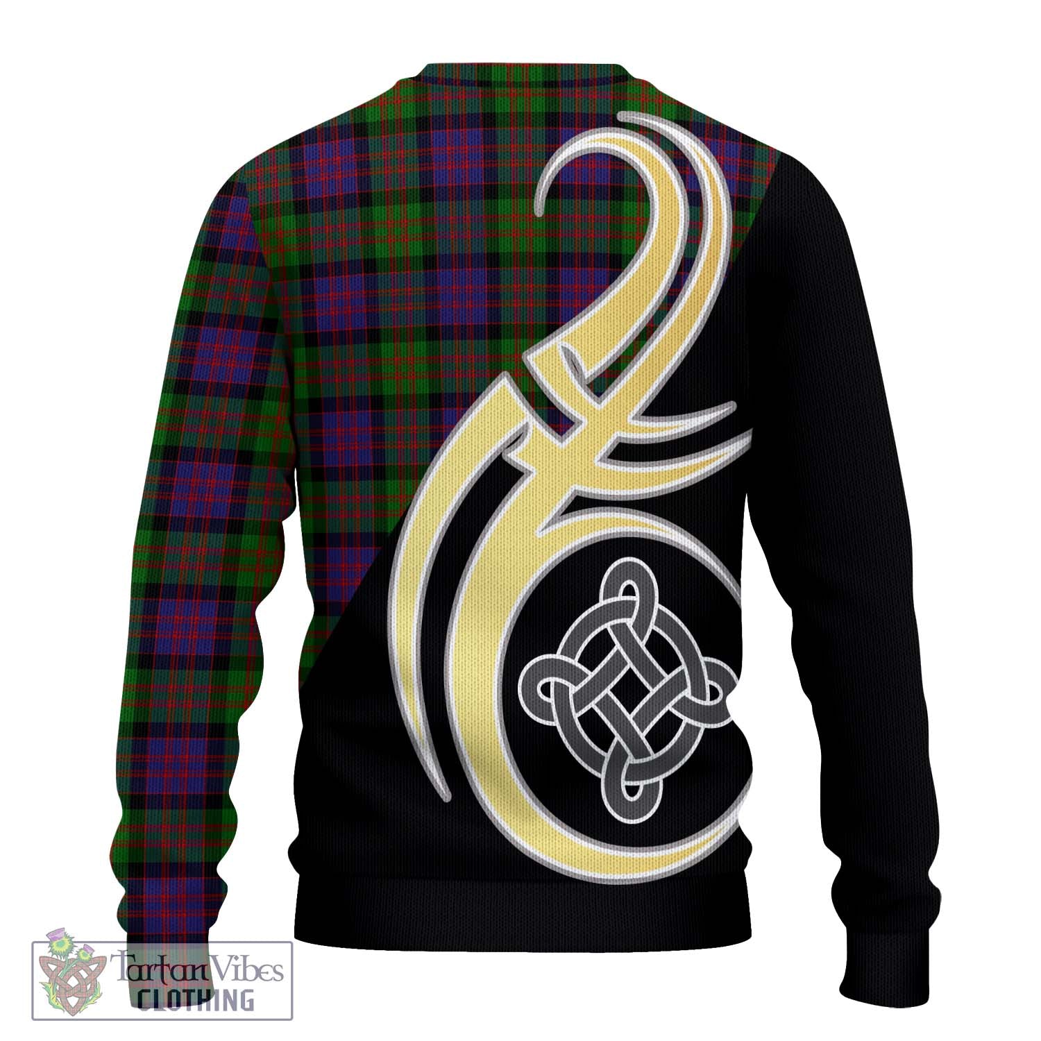 MacDonald (McDonald) Tartan Knitted Sweater with Family Crest and Celtic Symbol Style - Tartan Vibes Clothing