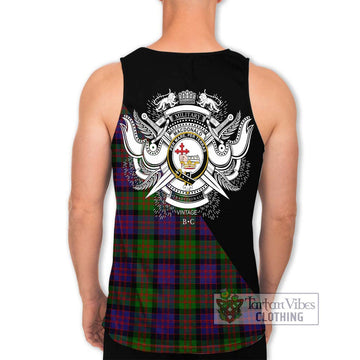 MacDonald (McDonald) Tartan Men's Tank Top with Family Crest and Military Logo Style - Tartanvibesclothing Shop