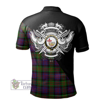 MacDonald (McDonald) Tartan Polo Shirt with Family Crest and Military Logo Style - Tartanvibesclothing Shop