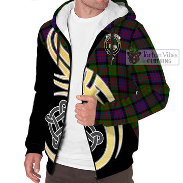 MacDonald (McDonald) Tartan Sherpa Hoodie with Family Crest and Celtic Symbol Style - Tartan Vibes Clothing