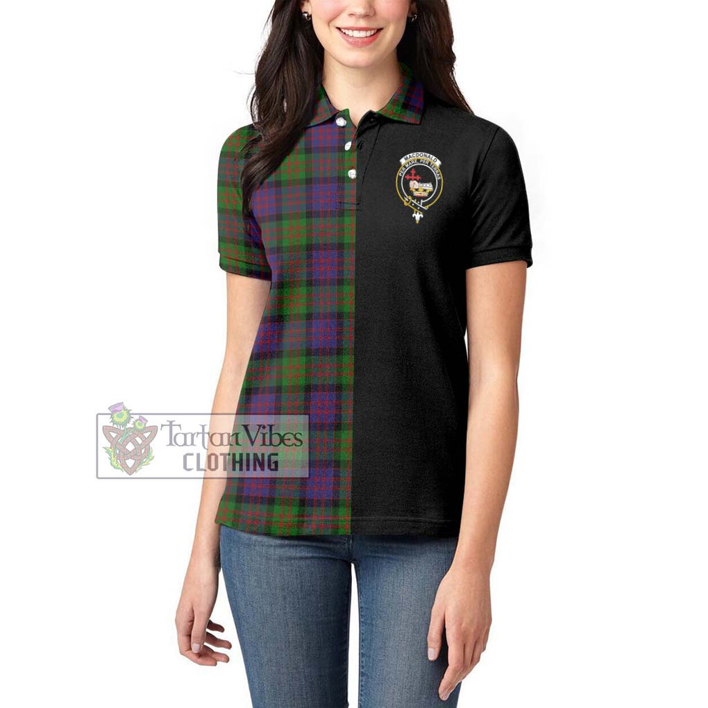 MacDonald (McDonald) Tartan Women's Polo Shirt with Family Crest and Half Of Me Style - Tartanvibesclothing Shop