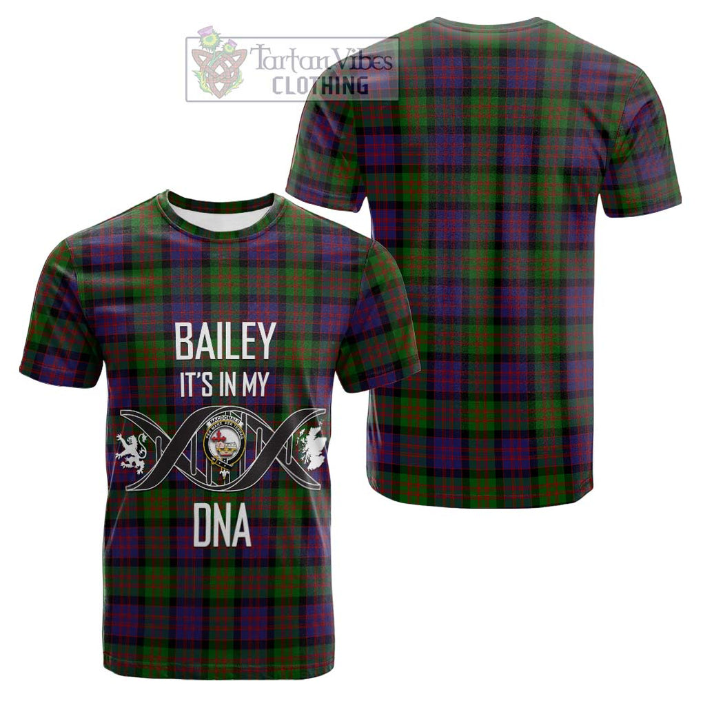 Tartan Vibes Clothing MacDonald Tartan Cotton T-shirt with Family Crest DNA In Me Style