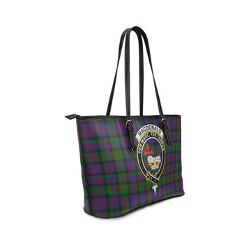 MacDonald (McDonald) Tartan Leather Tote Bag with Family Crest