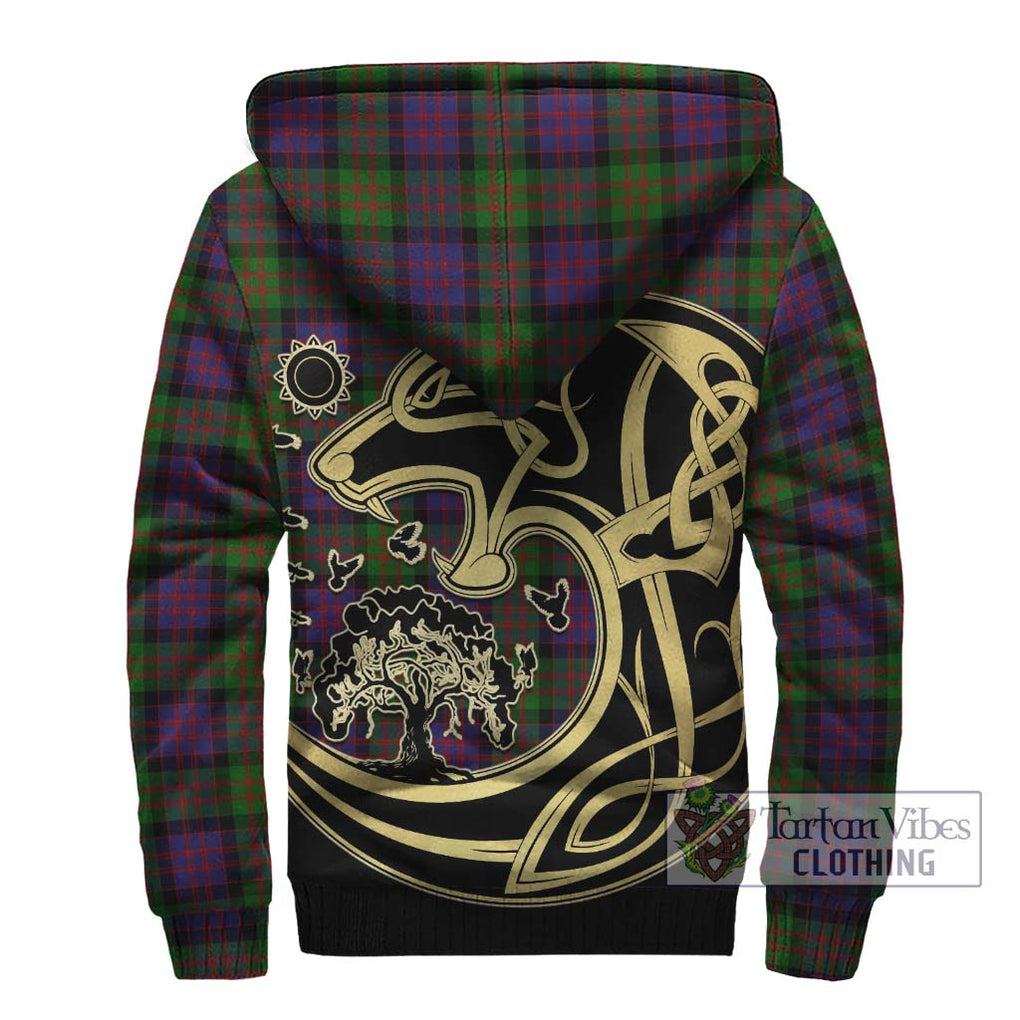 MacDonald (McDonald) Tartan Sherpa Hoodie with Family Crest Celtic Wolf Style - Tartan Vibes Clothing