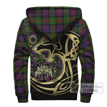 MacDonald (McDonald) Tartan Sherpa Hoodie with Family Crest Celtic Wolf Style - Tartan Vibes Clothing