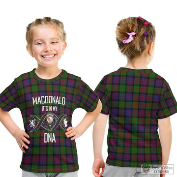 MacDonald (McDonald) Tartan Kid T-Shirt with Family Crest DNA In Me Style - Tartanvibesclothing Shop