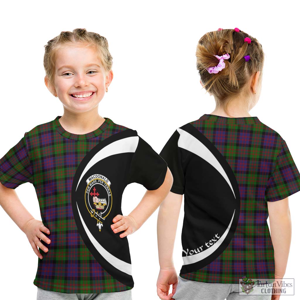 MacDonald (McDonald) Tartan Kid T-Shirt with Family Crest Circle Style - Tartan Vibes Clothing