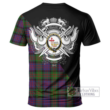 MacDonald (McDonald) Tartan T-Shirt with Family Crest and Military Logo Style - Tartanvibesclothing Shop