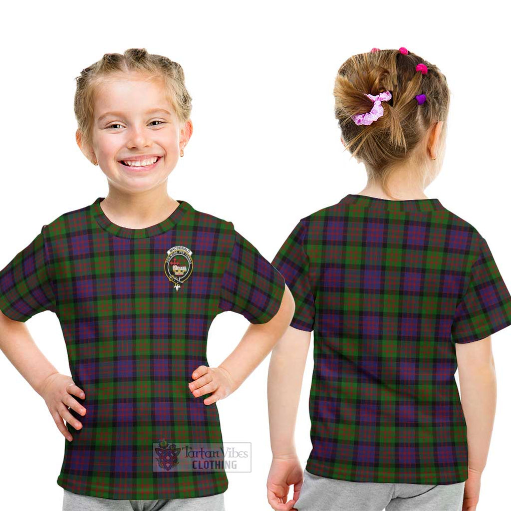MacDonald (McDonald) Tartan Kid T-Shirt with Family Crest - Tartanvibesclothing Shop