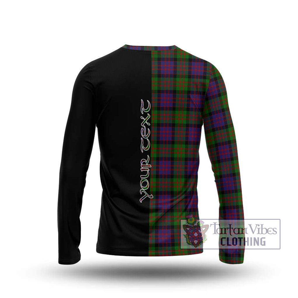 MacDonald (McDonald) Tartan Long Sleeve T-Shirt with Family Crest and Half Of Me Style - Tartanvibesclothing Shop
