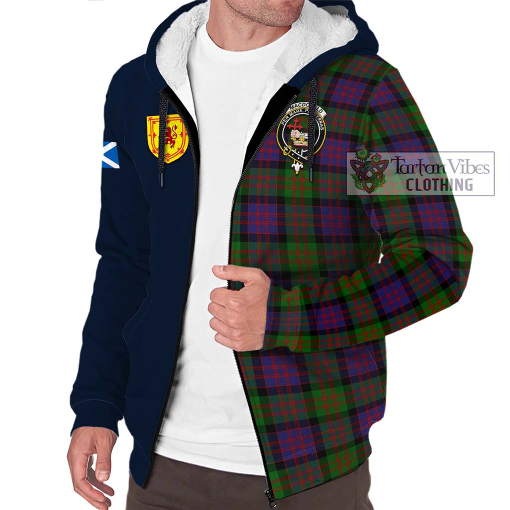 Tartan Vibes Clothing MacDonald Tartan Sherpa Hoodie with Scottish Lion Royal Arm Half Style
