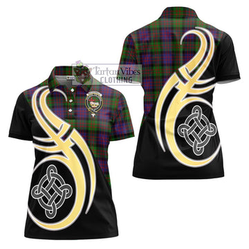 MacDonald (McDonald) Tartan Women's Polo Shirt with Family Crest and Celtic Symbol Style - Tartan Vibes Clothing