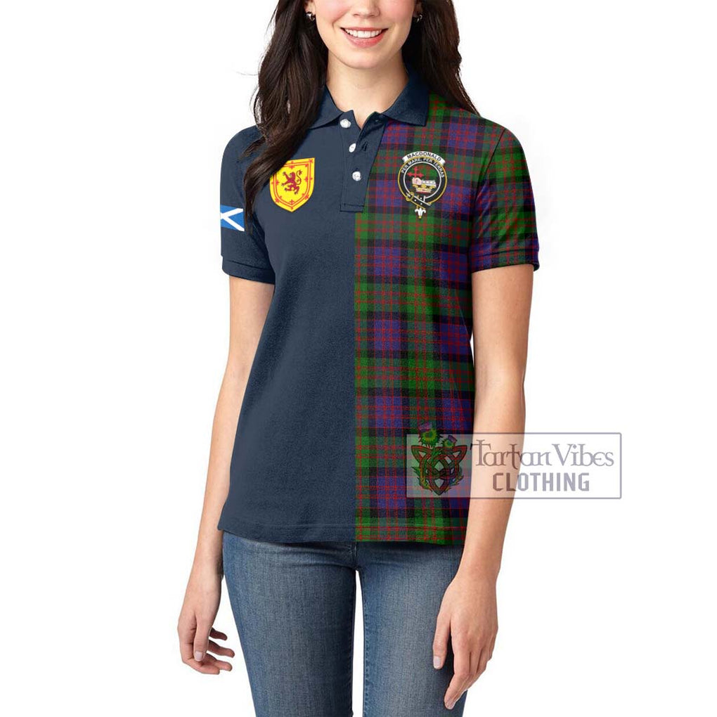 Tartan Vibes Clothing MacDonald Tartan Women's Polo Shirt with Scottish Lion Royal Arm Half Style