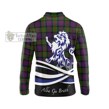 MacDonald (McDonald) Tartan Long Sleeve Polo Shirt with Alba Gu Brath Regal Lion Emblem - Tartan Vibes Clothing