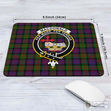 Tartan Vibes Clothing MacDonald Tartan Mouse Pad with Family Crest