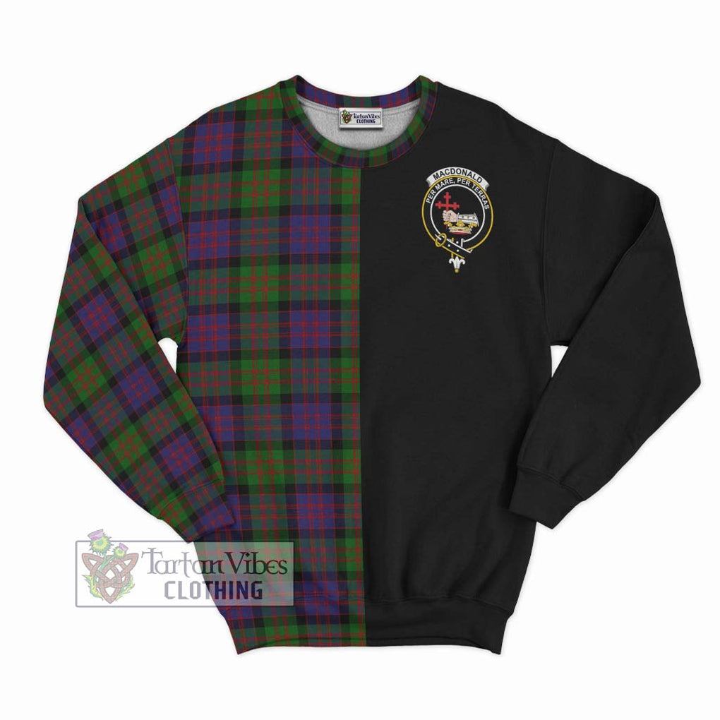 MacDonald (McDonald) Tartan Sweatshirt with Family Crest and Half Of Me Style - Tartanvibesclothing Shop