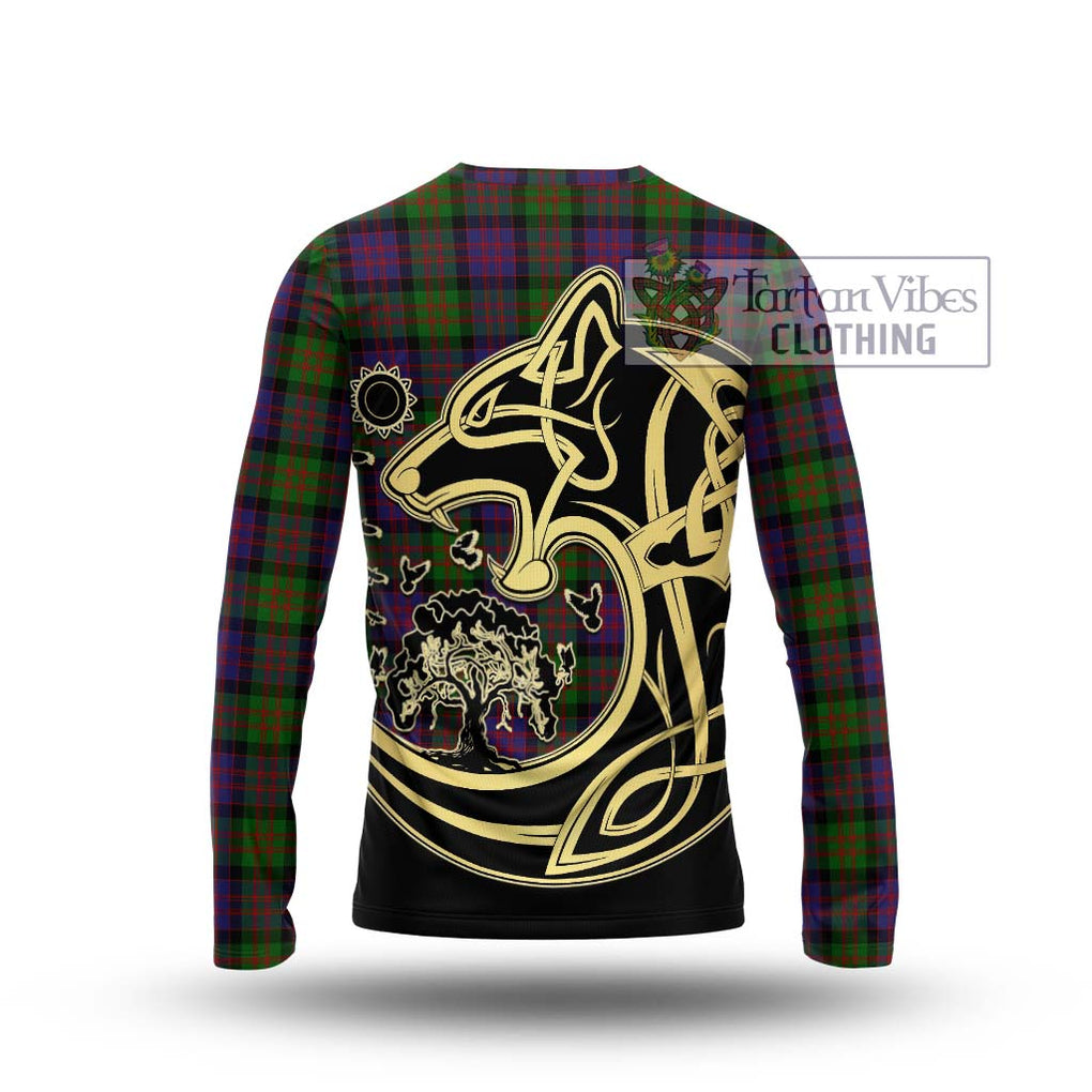 MacDonald (McDonald) Tartan Long Sleeve T-Shirt with Family Crest Celtic Wolf Style - Tartan Vibes Clothing