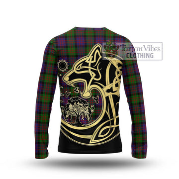 MacDonald (McDonald) Tartan Long Sleeve T-Shirt with Family Crest Celtic Wolf Style - Tartan Vibes Clothing