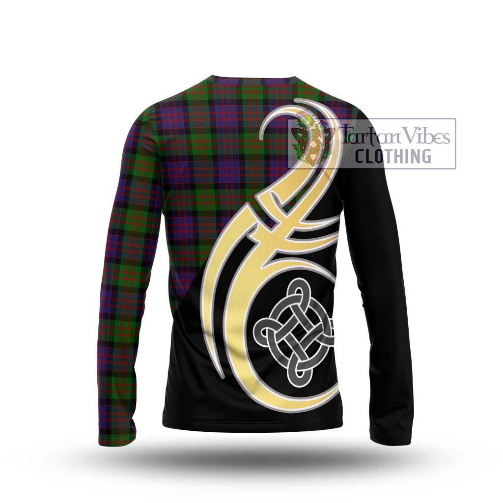 MacDonald (McDonald) Tartan Long Sleeve T-Shirt with Family Crest and Celtic Symbol Style - Tartan Vibes Clothing