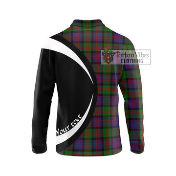 MacDonald (McDonald) Tartan Long Sleeve Polo Shirt with Family Crest Circle Style - Tartan Vibes Clothing