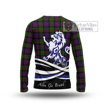 MacDonald (McDonald) Tartan Long Sleeve T-Shirt with Alba Gu Brath Regal Lion Emblem - Tartanvibesclothing Shop