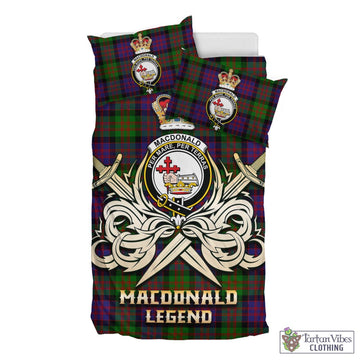 MacDonald (McDonald) Tartan Bedding Set with Clan Crest and the Golden Sword of Courageous Legacy