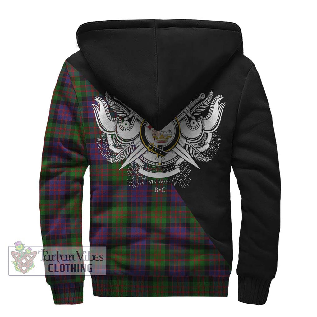 MacDonald (McDonald) Tartan Sherpa Hoodie with Family Crest and Military Logo Style - Tartanvibesclothing Shop